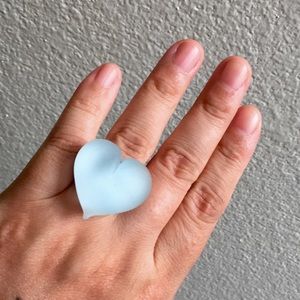 🖤NEW heart glass ring